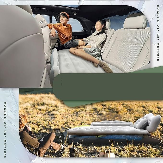 1 Set Universal Car Travel Inflatable Bed 174x126cm/68.5x49.6in Auto Back Seat