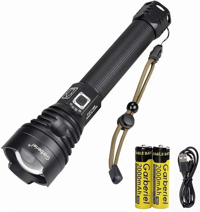 90000 Lumens LED Tactical Flashlight Rechargeable XHP90 USB Zoomable 7Modes Super Bright Floodlight Spotlight Torch Light